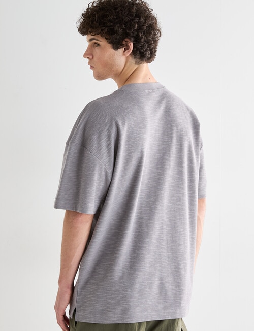 Tarnish Crew Neck Oversized Slub Tee, Faded Grey product photo View 02 L