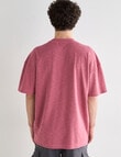 Tarnish Crew Neck Oversized Slub Tee, Faded Red product photo View 02 S