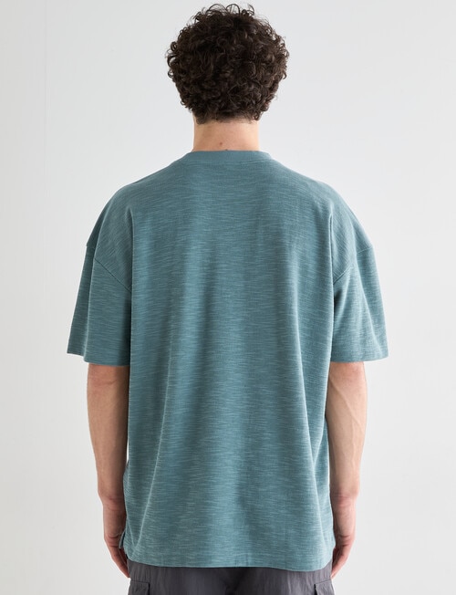 Tarnish Crew Neck Oversized Slub Tee, Faded Green product photo View 02 L