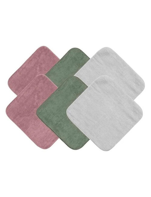 Mum 2 Mum Face Washers, 6-Pack, Willow product photo