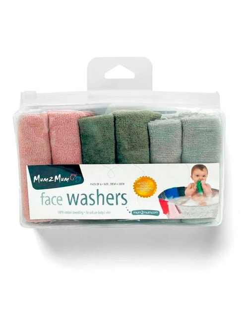 Mum 2 Mum Face Washers, 6-Pack, Willow product photo View 03 L