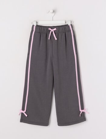 Mac & Ellie Wide Leg Tape Trackpant, Charcoal product photo