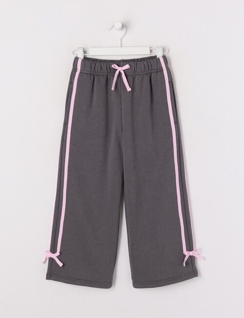 Mac & Ellie Wide Leg Tape Trackpant, Charcoal product photo