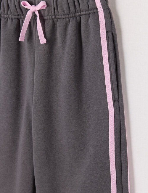 Mac & Ellie Wide Leg Tape Trackpant, Charcoal product photo View 02 L