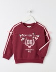 Mac & Ellie Varsity Tape Sweatshirt, Dark Cherry product photo