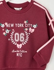 Mac & Ellie Varsity Tape Sweatshirt, Dark Cherry product photo View 02 S