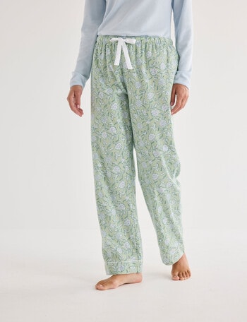 Whistle Sleep Flannel Pants, Lime Floral product photo