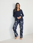 Whistle Sleep Flannel Pants, Navy Floral product photo View 03 S