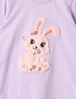 Mac & Ellie Fluffy Bunny Applique Long Sleeve Tee, Lilac product photo View 02 S