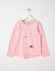 Mac & Ellie Flip Sequin Bunny Long Sleeve Tee, Blush product photo