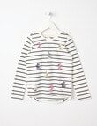 Mac & Ellie Sequin Bunny Stripe Long Sleeve Tee, Navy product photo