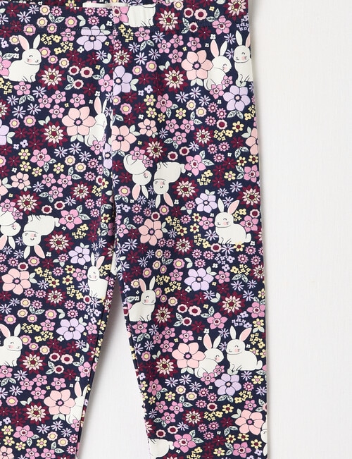 Mac & Ellie Bunny Floral Legging, Navy product photo View 02 L