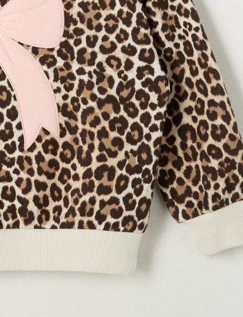 Mac & Ellie Animal Bow Crew Neck Sweatshirt, Natural product photo View 03 L