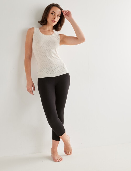 Lyric Thermals Harmony Cotton Pointelle Singlet, Oatmeal product photo View 03 L