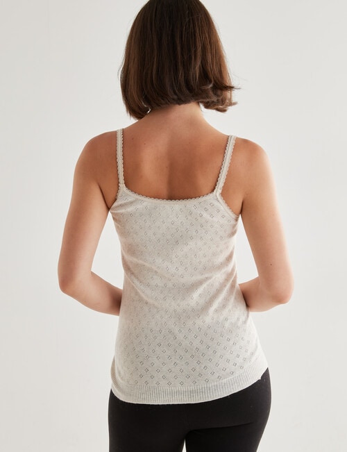 Lyric Thermals Harmony Cotton Pointelle Cami, Oatmeal product photo View 02 L