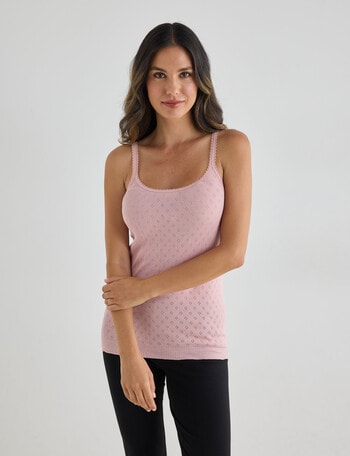 Lyric Thermals Harmony Cotton Pointelle Cami, Pink product photo