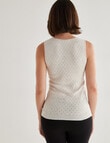 Lyric Thermals Harmony Cotton Pointelle Singlet, Oatmeal product photo View 02 S