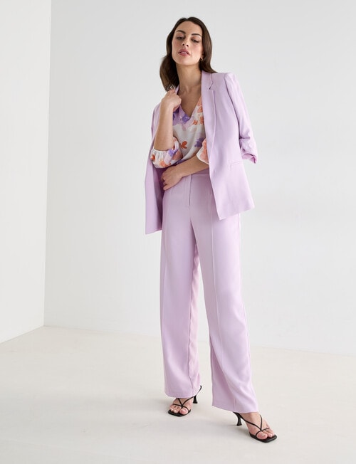 Oliver Black V-Neck Satin Top, Coral Floral product photo View 05 L