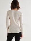 Lyric Thermals Harmony Cotton Pointelle Long Sleeve Top, Oatmeal product photo View 02 S