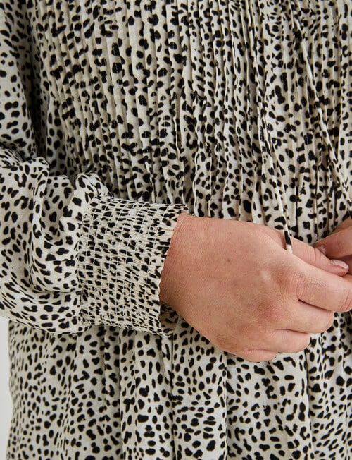 Studio Curve Satin Pintuck Blouse, Soft Animal product photo View 05 L