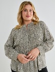 Studio Curve Satin Pintuck Blouse, Soft Animal product photo View 06 S