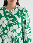 Studio Curve Printed Button Through Peplum Blouse, Green & White product photo View 04 S
