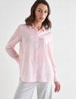 Oliver Black Classic Stripe Shirt, Coral Stripe product photo View 05 S