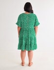 Studio Curve Button Back Dress, Green Ditsy Floral product photo View 02 S