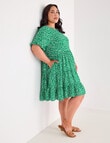 Studio Curve Button Back Dress, Green Ditsy Floral product photo View 03 S