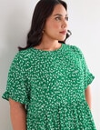 Studio Curve Button Back Dress, Green Ditsy Floral product photo View 04 S
