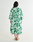Studio Curve Printed Rick Rack Button Through Dress, Green product photo View 02 S