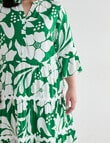 Studio Curve Printed Rick Rack Button Through Dress, Green product photo View 08 S