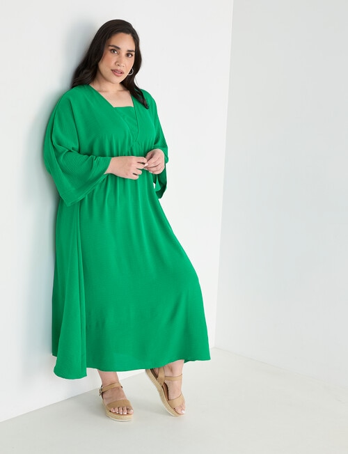 Studio Curve Plunge Maxi Dress, Emerald Green product photo View 03 L