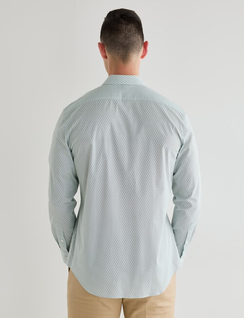 Laidlaw + Leeds Ditsy Honeycomb Long Sleeve Shirt, Green product photo View 02 L