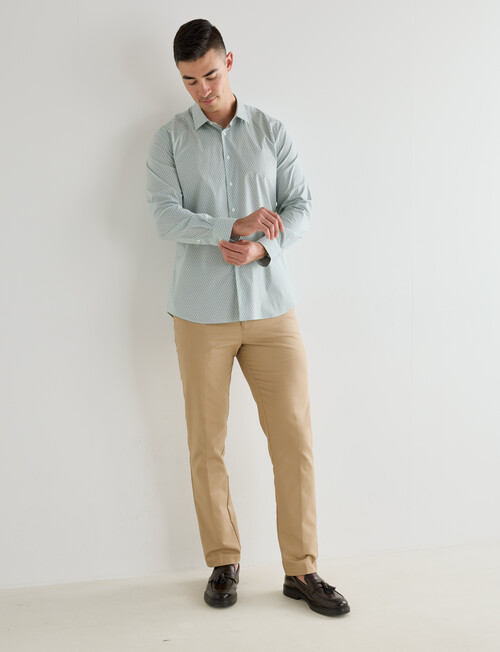 Laidlaw + Leeds Ditsy Honeycomb Long Sleeve Shirt, Green product photo View 03 L