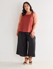 Studio Curve Linen Blend Swing Tank Top, Cocoa product photo View 03 S