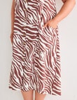 Studio Curve Linen Blend Pinafore Dress, Cocoa Zebra product photo View 05 S
