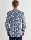 Laidlaw + Leeds Bouquet All Over Print Long Sleeve Shirt, Navy product photo View 02 S