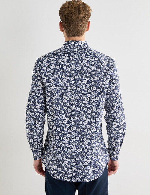 Laidlaw + Leeds Bouquet All Over Print Long Sleeve Shirt, Navy product photo View 02 L