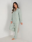 Whistle Sleep Flannel PJ Set, Lime Floral product photo View 03 S