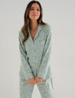 Whistle Sleep Flannel PJ Set, Lime Floral product photo View 04 S