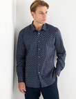 Laidlaw + Leeds Petals Ditsy Long Sleeve Shirt, Navy product photo