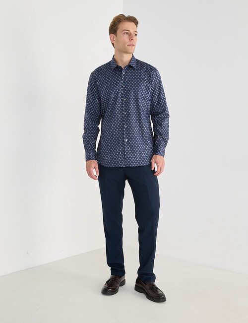 Laidlaw + Leeds Petals Ditsy Long Sleeve Shirt, Navy product photo View 03 L