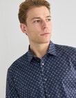 Laidlaw + Leeds Petals Ditsy Long Sleeve Shirt, Navy product photo View 04 S