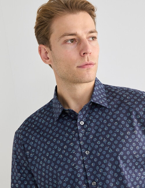 Laidlaw + Leeds Petals Ditsy Long Sleeve Shirt, Navy product photo View 04 L