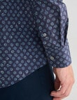Laidlaw + Leeds Petals Ditsy Long Sleeve Shirt, Navy product photo View 05 S