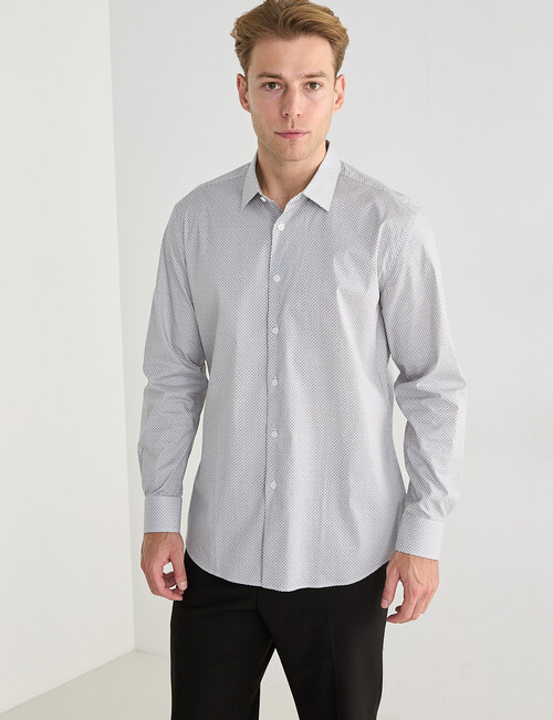 Laidlaw + Leeds Geo Star Long Sleeve Shirt, White product photo View 05 L