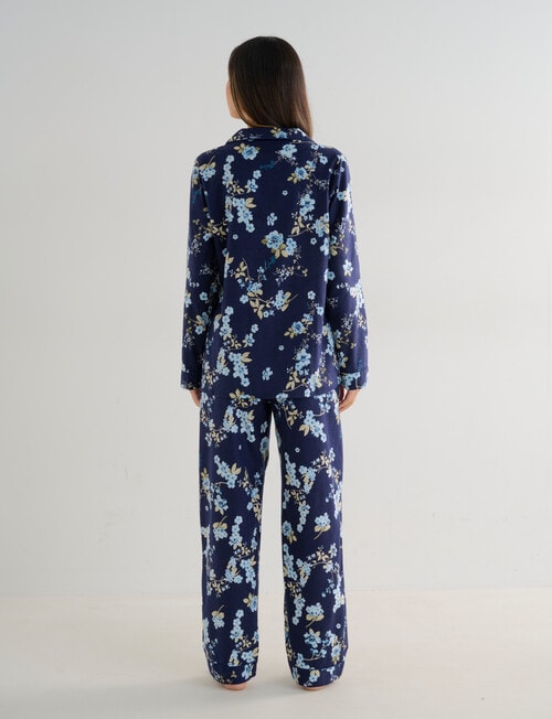 Whistle Sleep Flannel PJ Set, Navy Floral product photo View 02 L