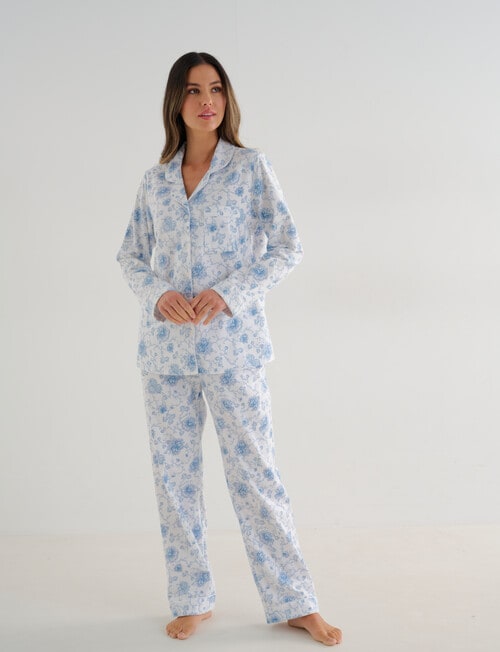 Whistle Sleep Flannel PJ Set, Blue Vintage product photo View 03 L