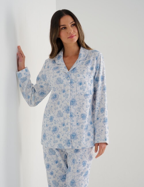Whistle Sleep Flannel PJ Set, Blue Vintage product photo View 06 L